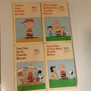 Set of 4 Charles Shultz / Charlie Brown Vintage books